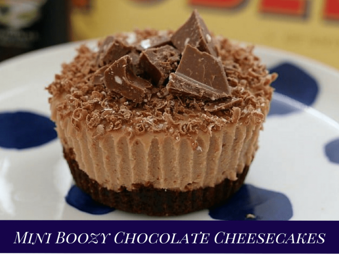 Mini Boozy Chocolate Cheesecakes