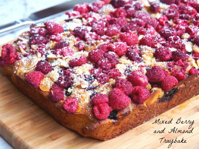 Mixed Berry and Almond Traybake