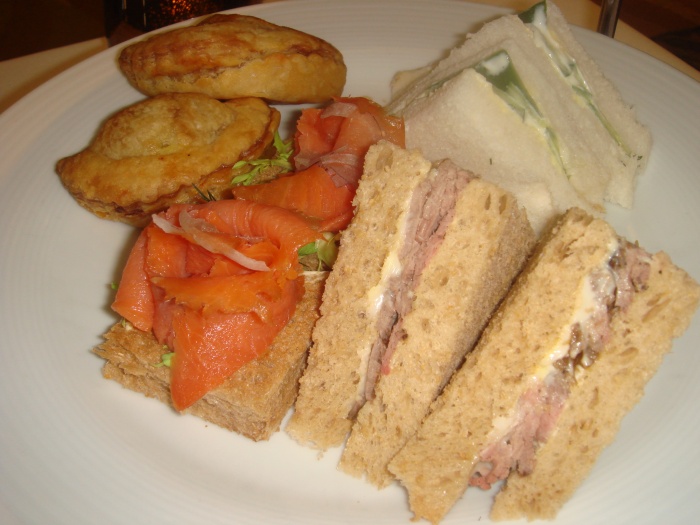 Sandwich selection and curry puffs, Radisson Blu Sydney