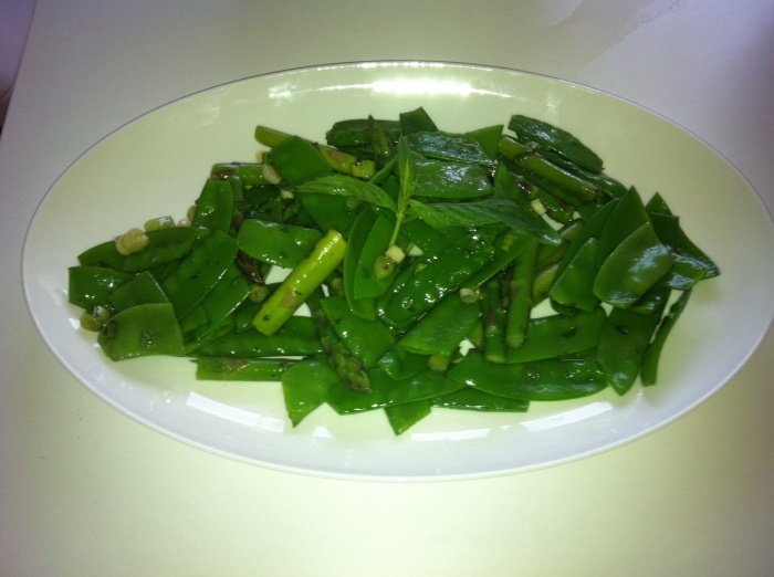 Minted Snow Peas and Asparagus