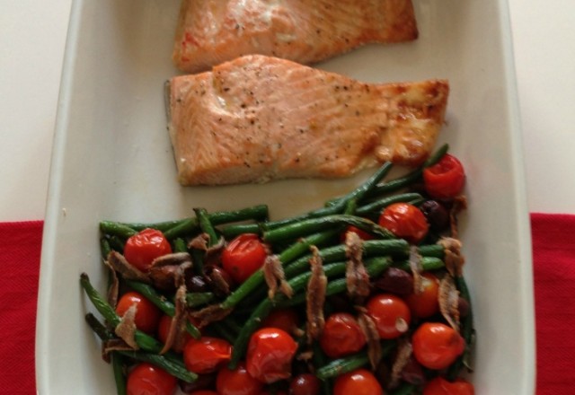 Jamie’s Mediterranean Tray Baked Salmon