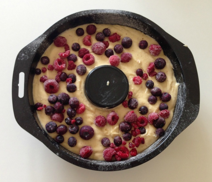 Mixed Berry Yoghurt Cake - ready to bake