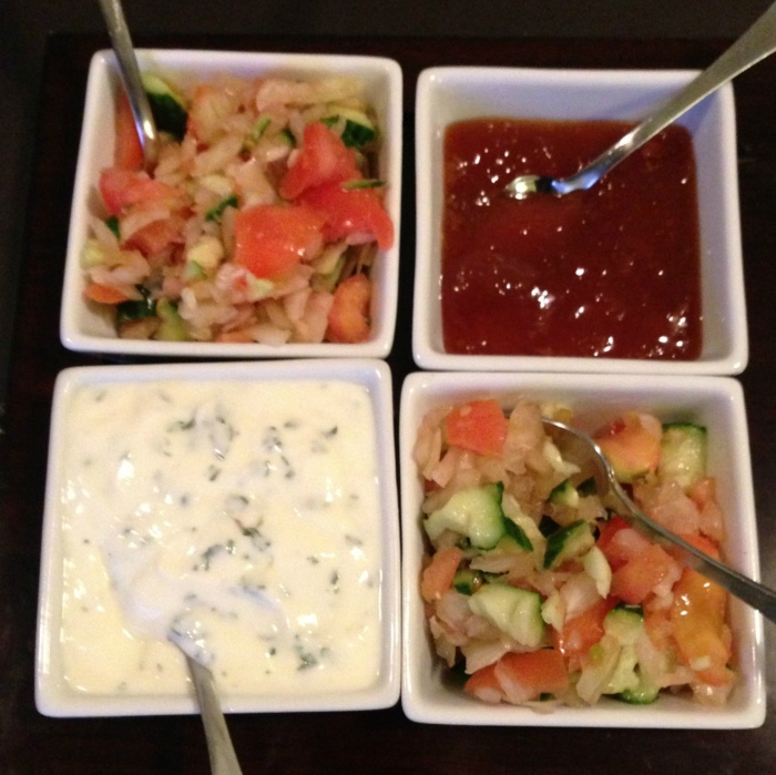 Home made tray Katchumber and Mint Raita