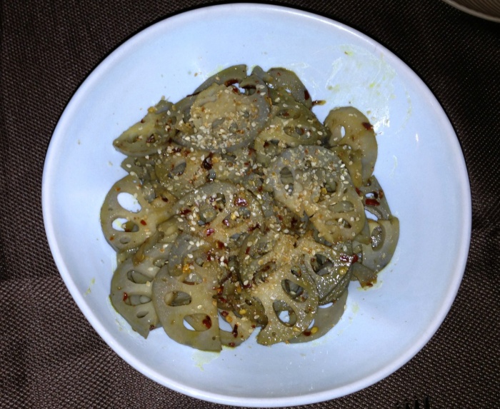 Lotus Root with Sesame, Soy and Chilli, Chez Takashi