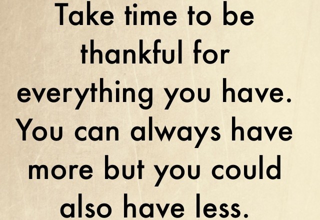 Wednesday Words of Wisdom – Take time to be thankful