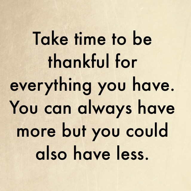 Take time to be thankful