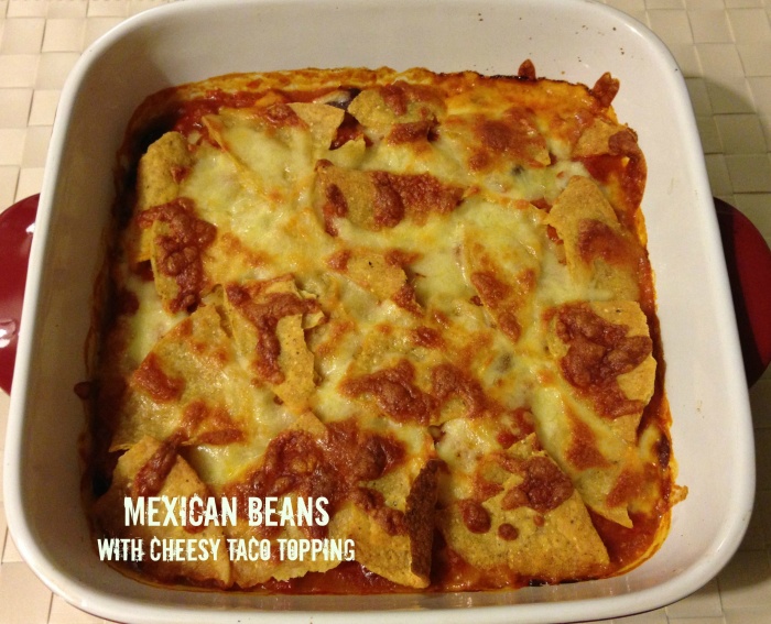 Meatless Monday - Mexican Baked Beans with Cheesy Taco Topping