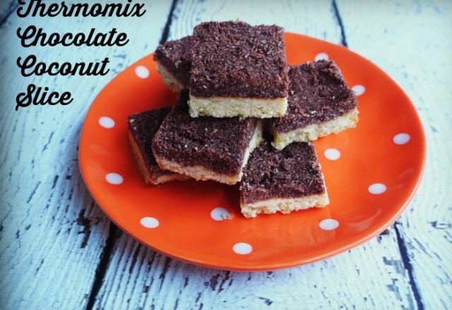 Thermomix Chocolate Coconut Slice