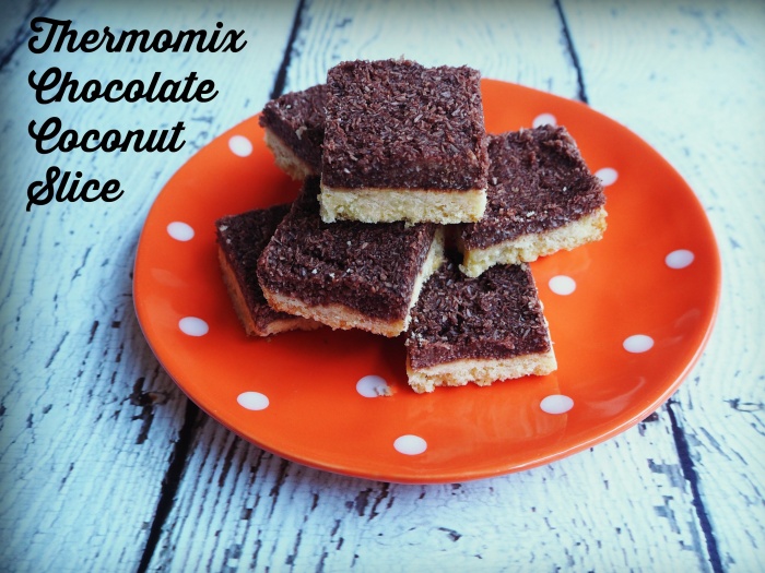 Thermomix Chocolate Coconut Slice