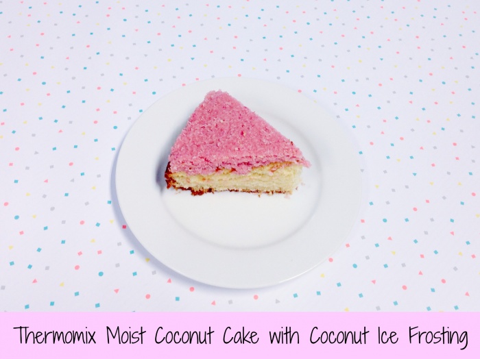 Thermomix Moist Coconut Cake with Coconut Ice Frosting