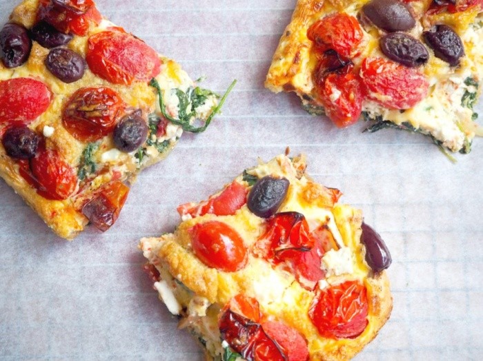Meatless Monday - Feta, Tomato and Spinach Frittata