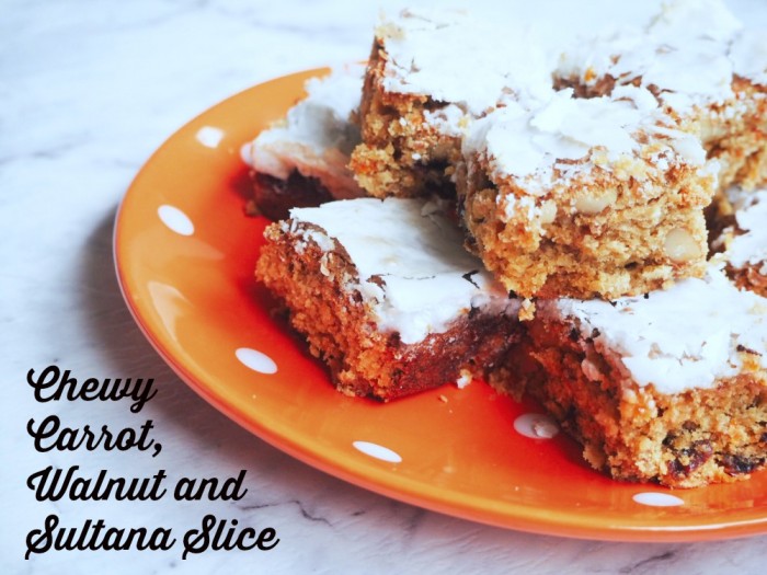 Carrot and Walnut Slice text