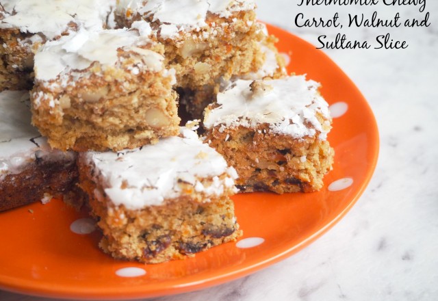 Thermomix Chewy Carrot, Walnut and Sultana Slice