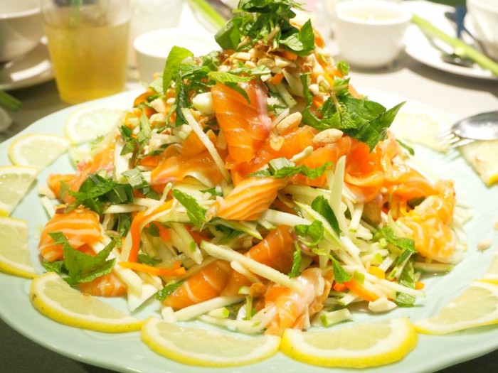 Raw Salmon Salad - Cabramatta Food Tour