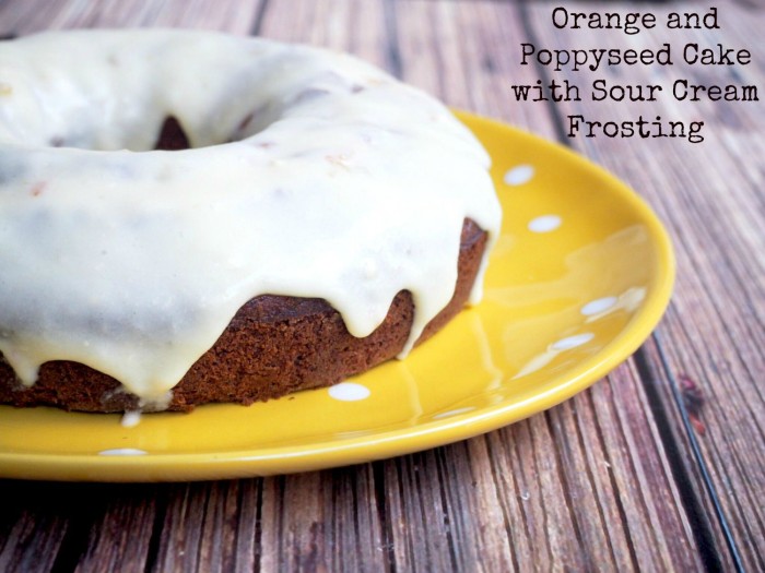 orange and poppyseed cake with sour cream frosting new text