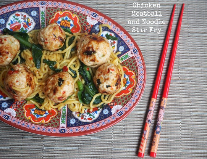 Chicken Meatball and Noodle Stir Fry