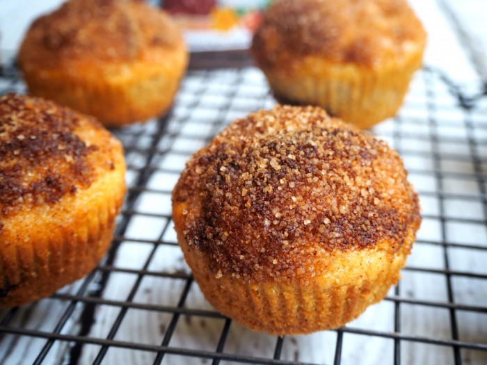 Nutella Stuffed Muffins with Cinnamon Topping