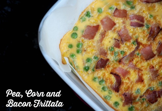 Pea, Corn and Bacon Frittata