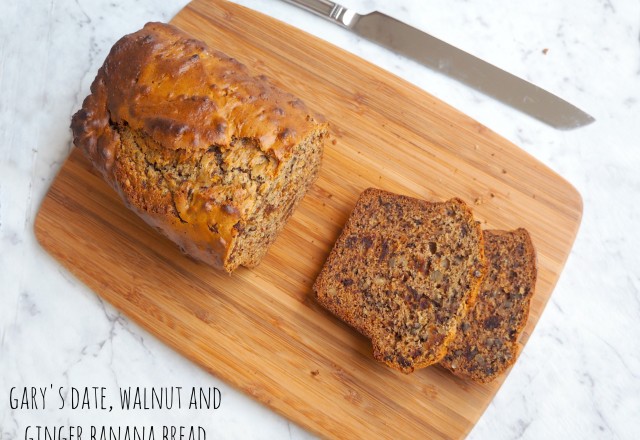 Gary’s Date, Walnut and Ginger Banana Bread