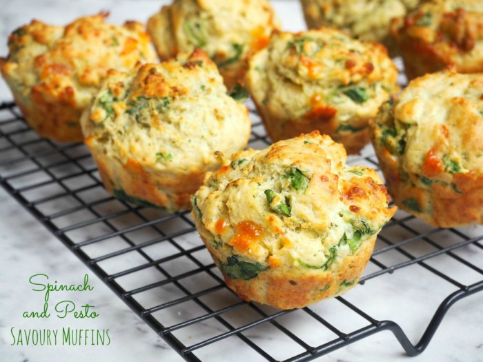 Spinach and Pesto Savoury Muffins