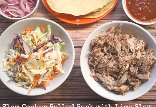 Slow Cooker Pulled Pork with Lime Coleslaw