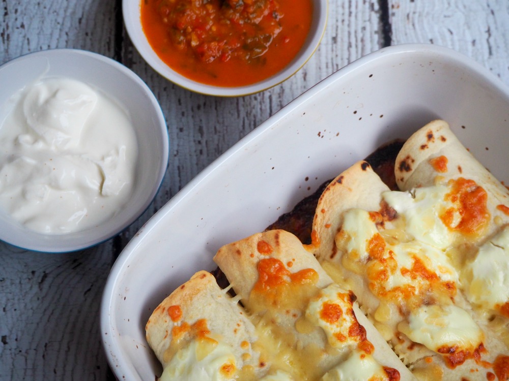 Rice and Bean Enchiladas