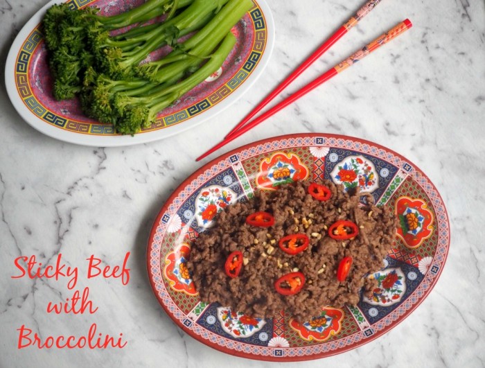 Sticky Beef with Broccolini