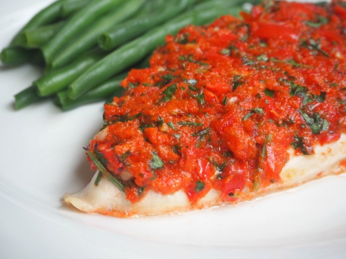 Chicken with a Red Pepper Crust