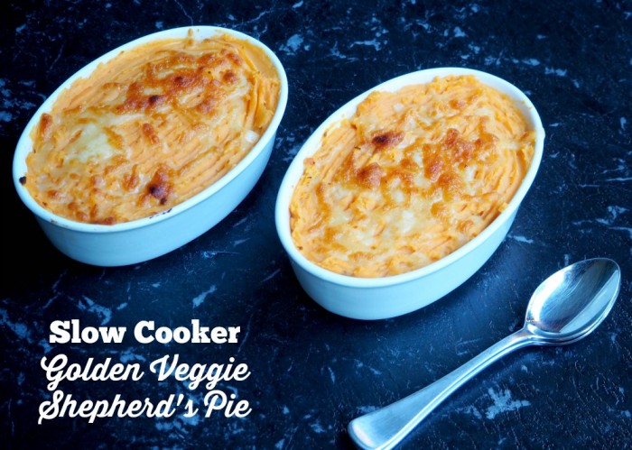 Slow Cooker Golden Veggie Shepherd's Pie