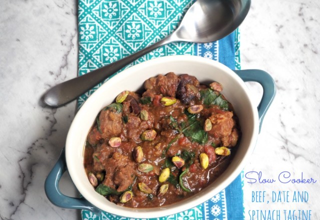 Slow Cooker Beef, Date and Spinach Tagine