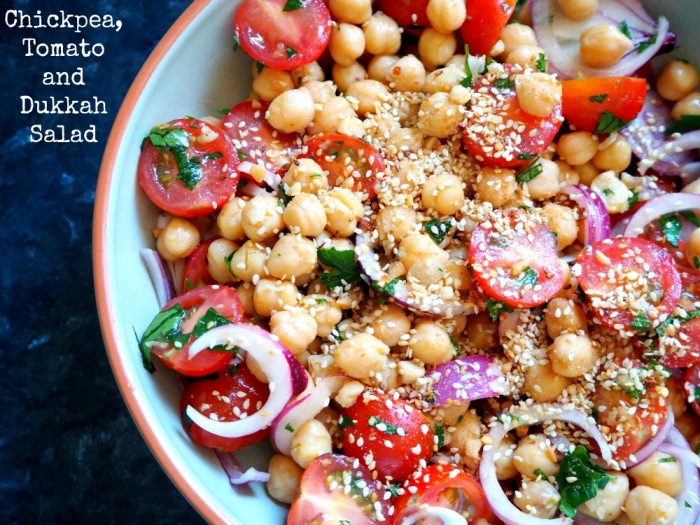 Chickpea Tomato and Dukkah Salad