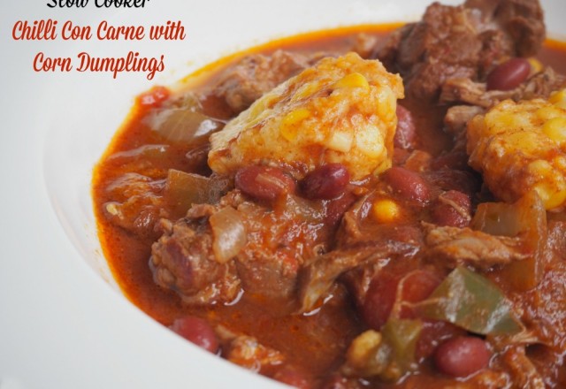 Slow Cooker Chilli Con Carne with Corn Dumplings