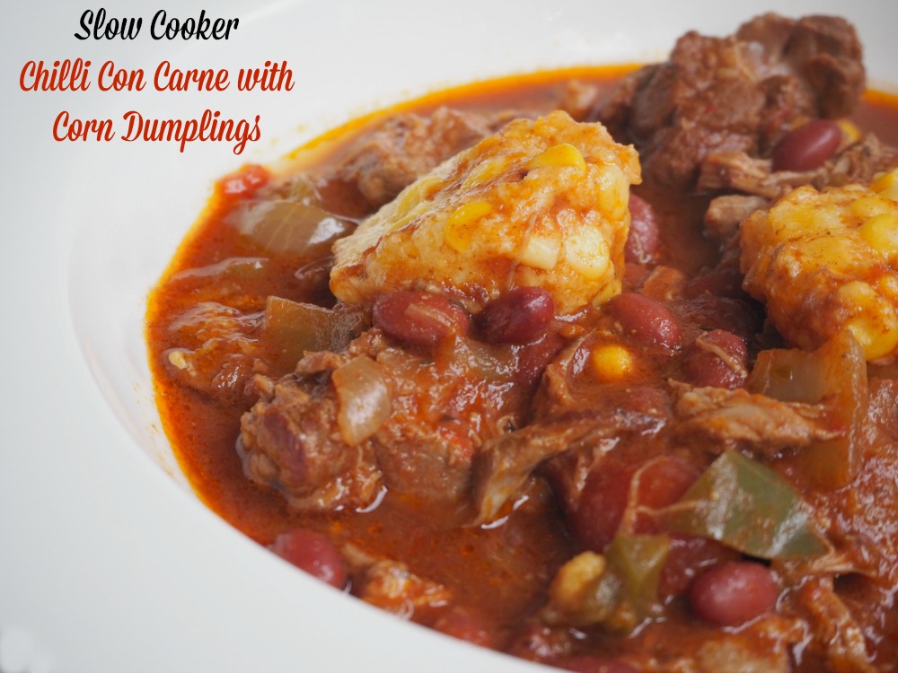 Slow Cooker Chilli Con Carne with Corn Dumplings