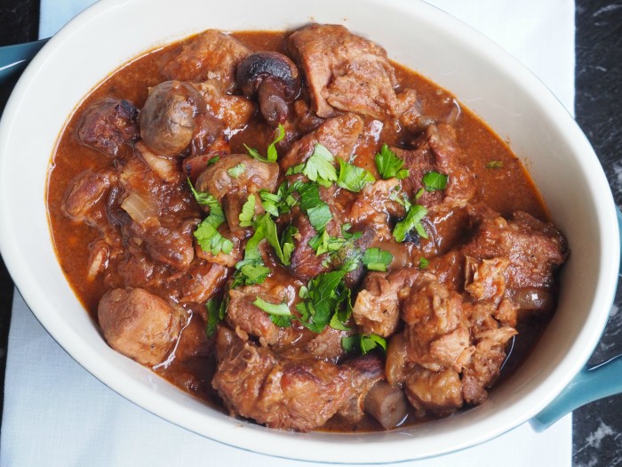 Slow Cooker Red Wine, Beef and Mushroom Casserole