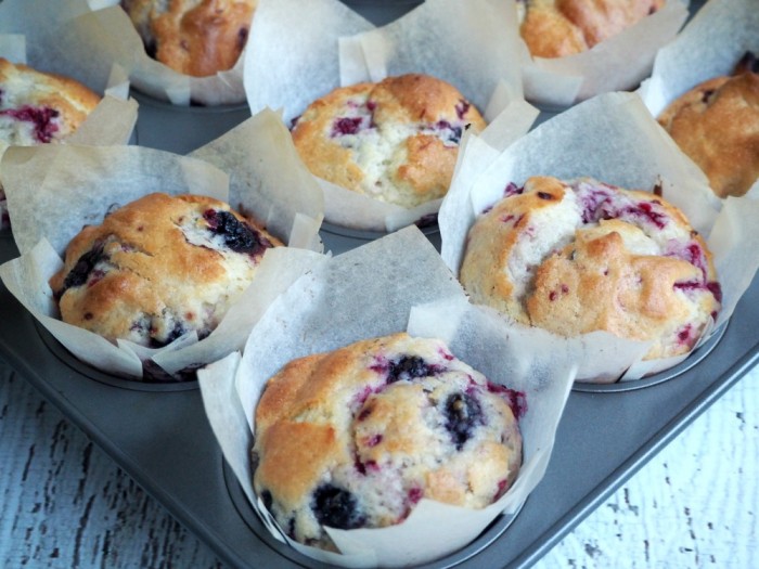 Mixed Berry Buttermilk Muffins