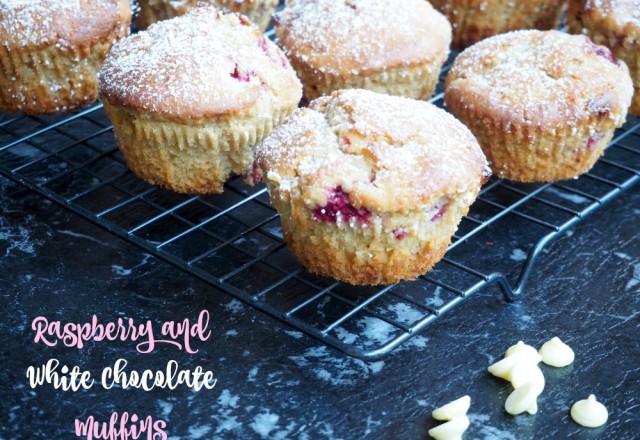 Raspberry and White Chocolate Muffins