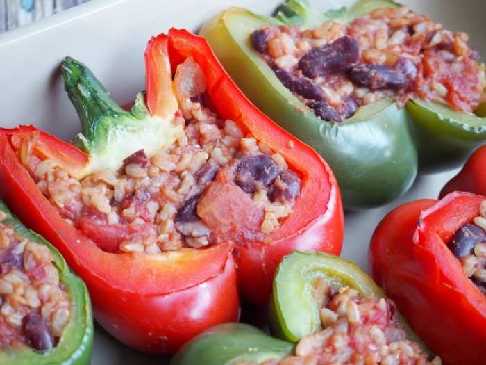 Rice and Bean Stuffed Peppers