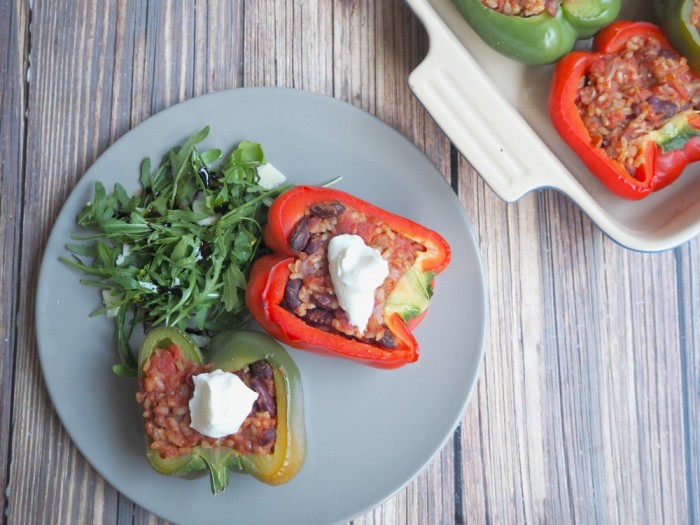 Rice and Bean Stuffed Peppers