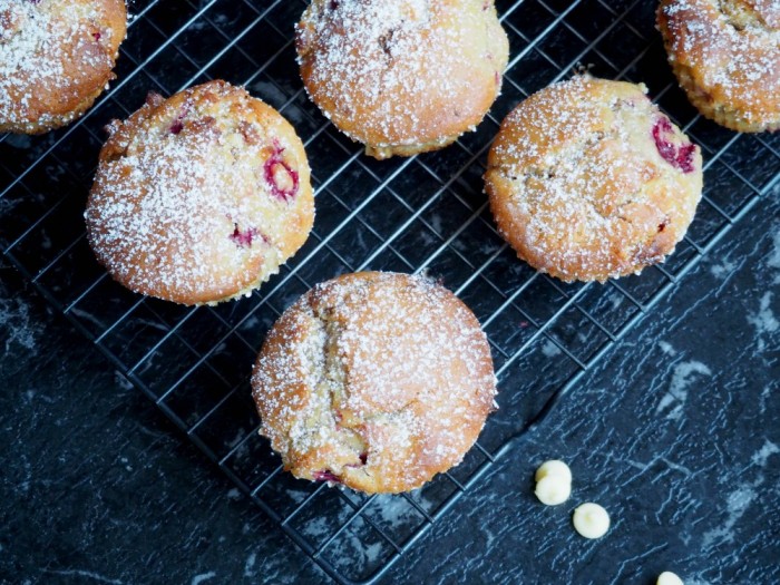 Raspberry and White Chocolate Muffins 