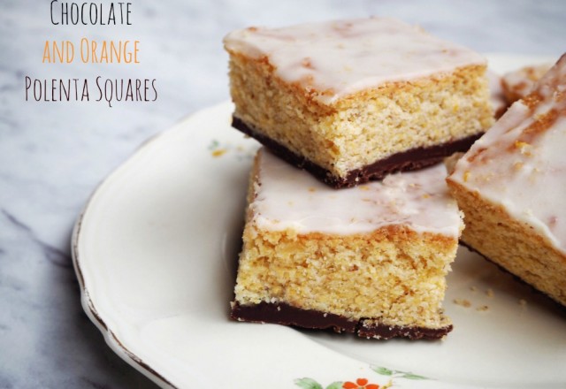 Chocolate and Orange Polenta Squares