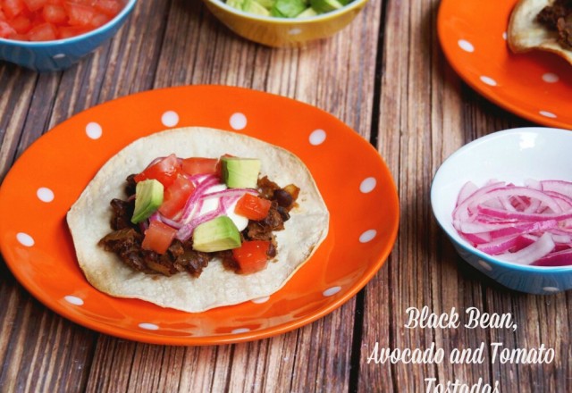 Meatless Monday – Black Bean, Avocado and Tomato Tostadas