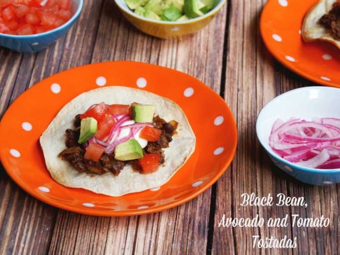 Black Bean, Avocado and Tomato Tostadas