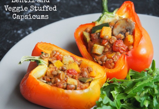 Meatless Monday – Lentil and Veggie Stuffed Capsicums