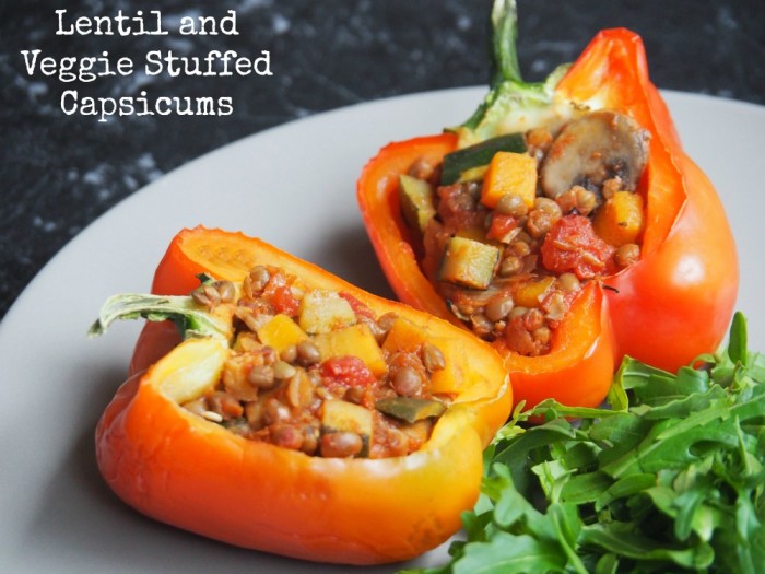 Lentil and Veggie Stuffed Capsicums 