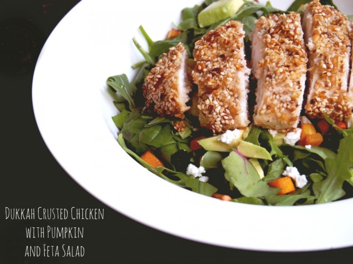 Dukkah Crusted Chicken with Pumpkin and Feta Salad