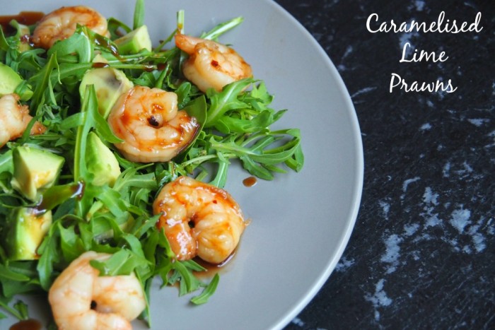 Caramelised prawns title