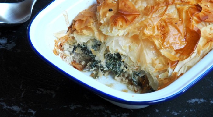 Spinach Mushroom and Feta Filo Pie 3