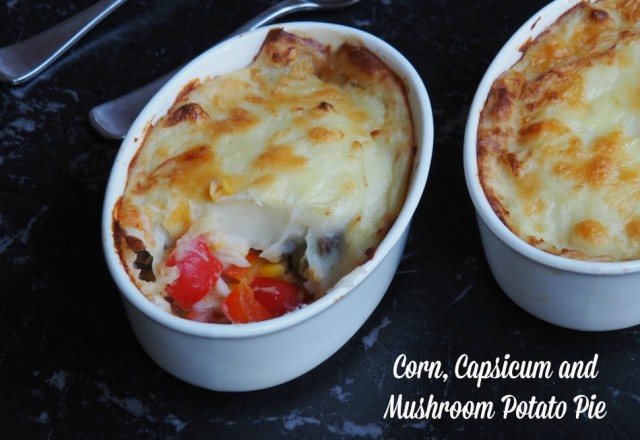 Meatless Monday – Corn, Capsicum and Mushroom Potato Pie
