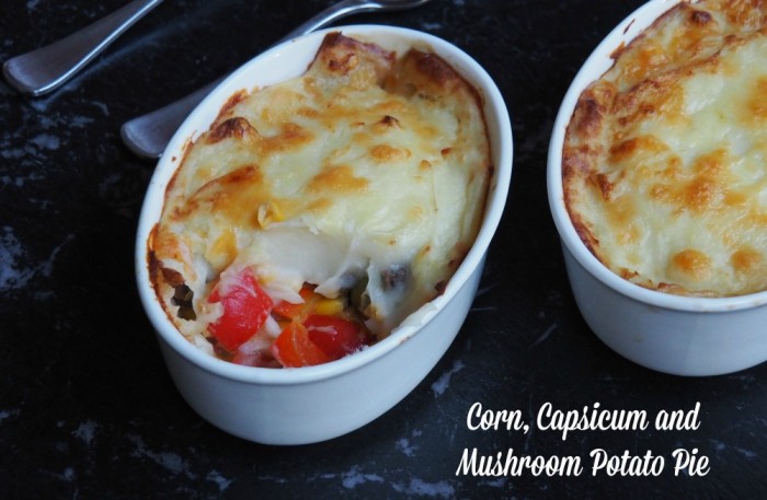 Corn, Capsicum and Mushroom Pudding 1 