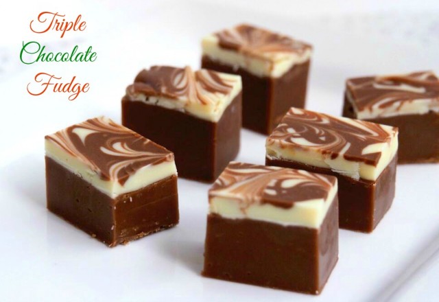 Triple Chocolate Festive Fudge